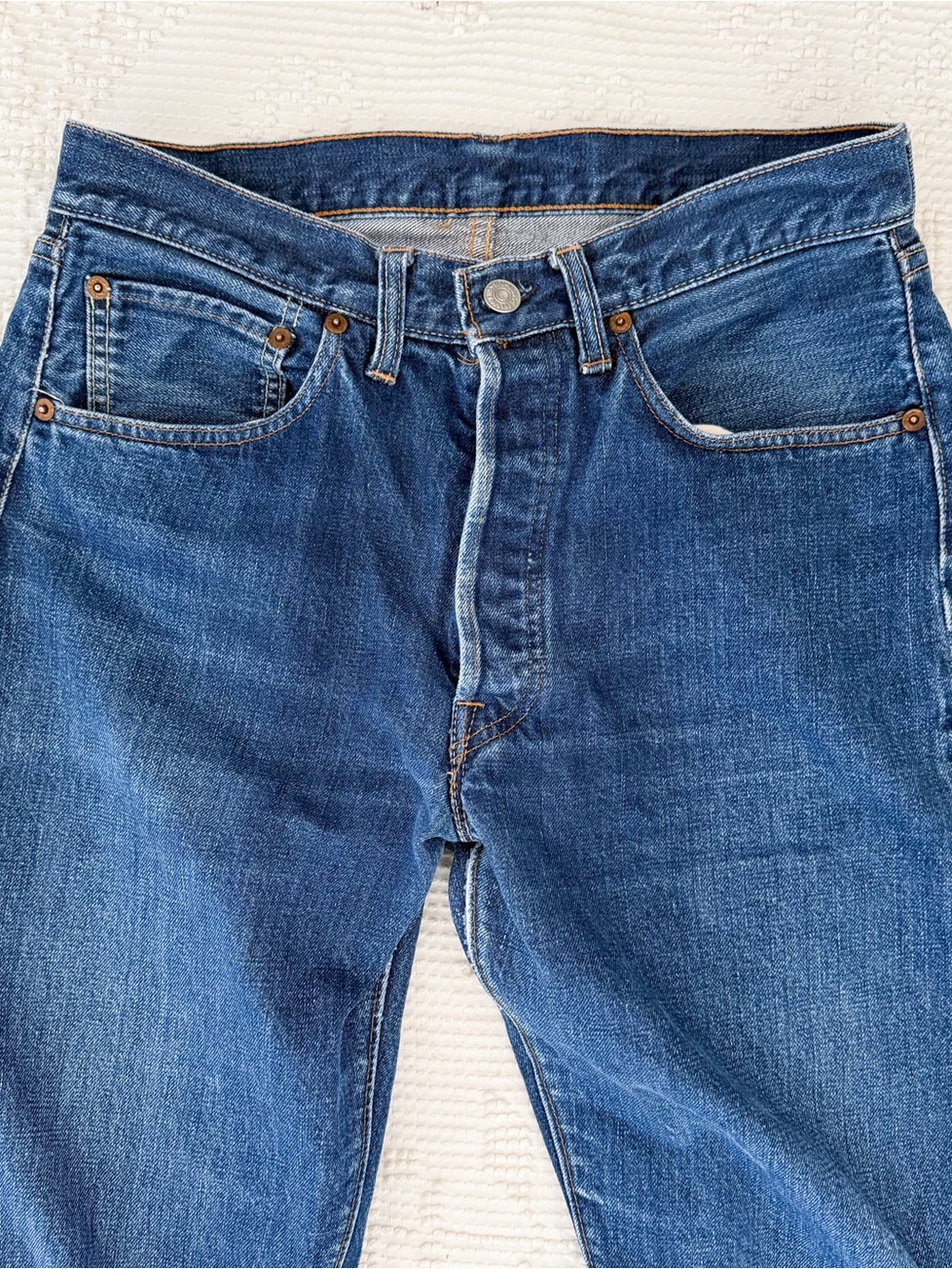 VINTAGE Levis straight Leg Selvedge Jeans Red Tab #6 Code USA Made - Picture 2 of 16
